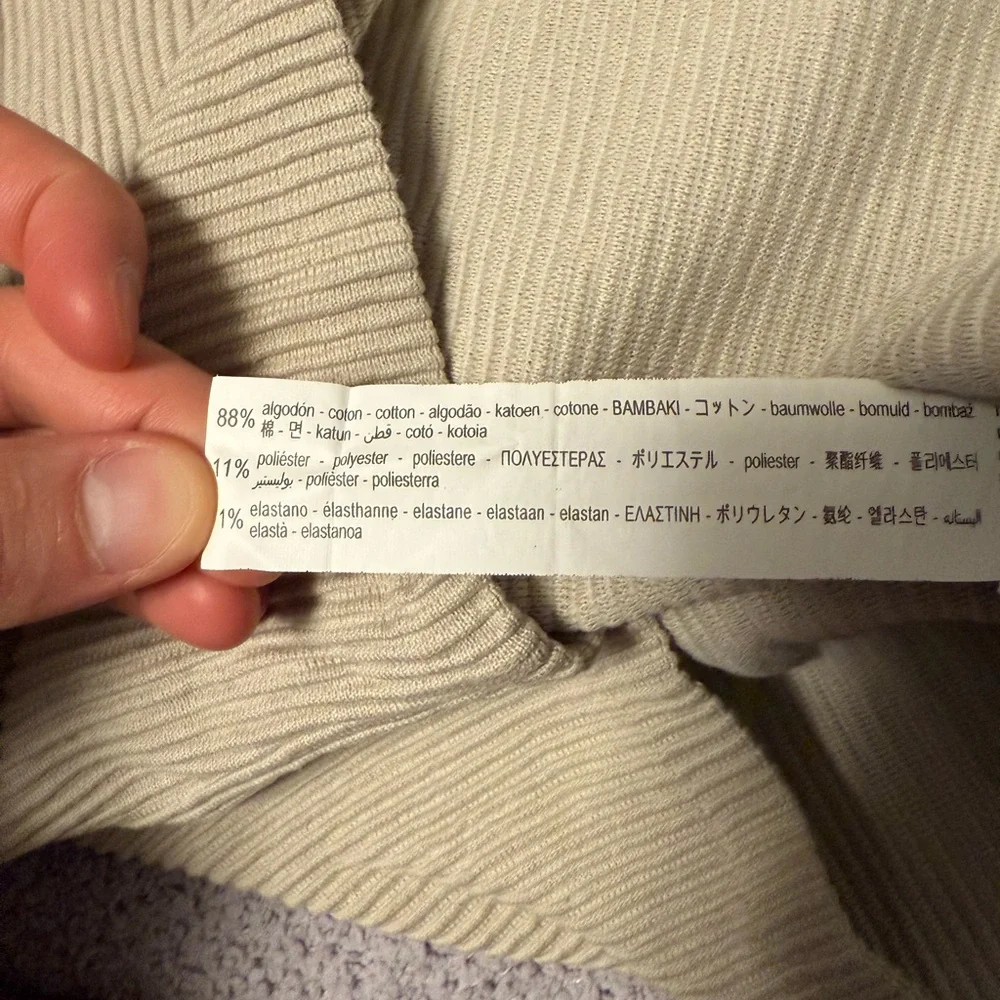 Zara Textured Long Sleeve Crewneck Pullover